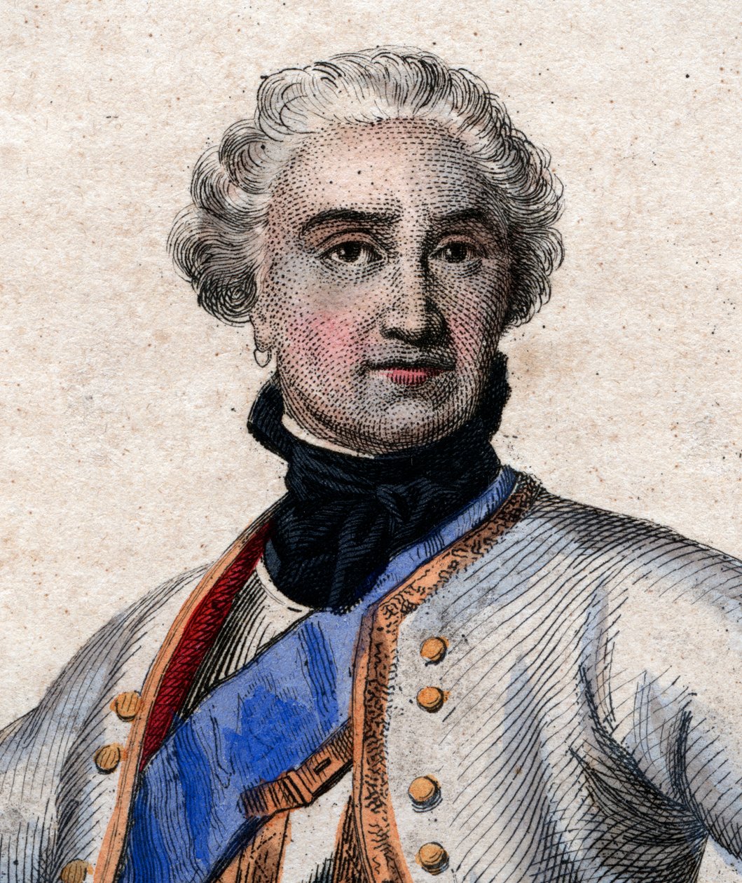 Portrét Maurice de Saxe (1696-1750), německého vojáka ve francouzských službách a generálního maršála Francie. od French School