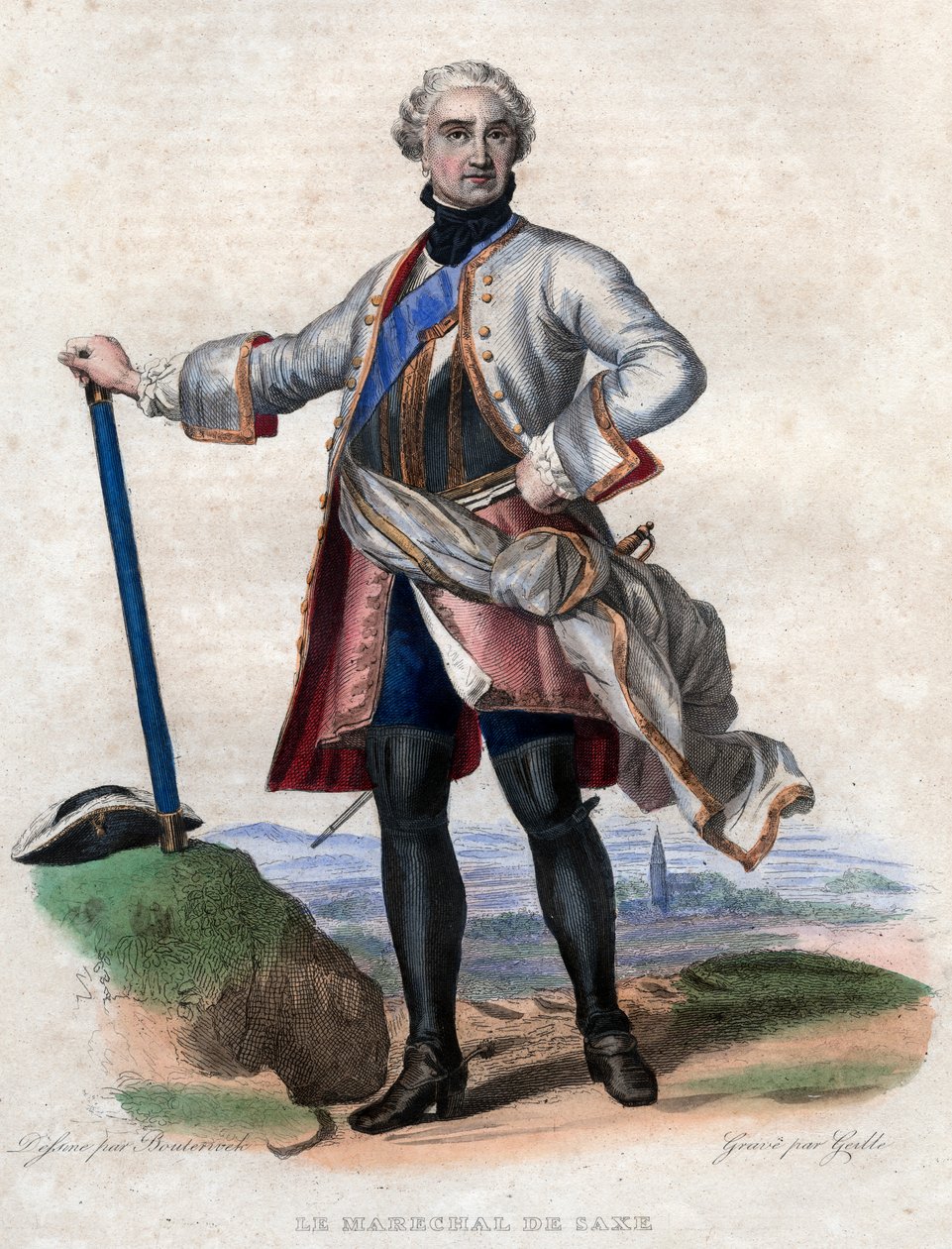Portrét Maurice de Saxe (1696-1750), německého vojáka ve francouzských službách a generálního maršála Francie. od French School