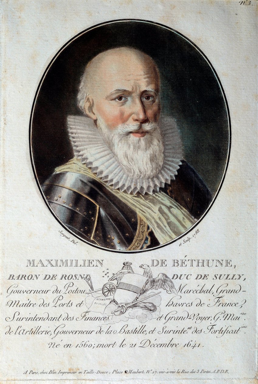 Portrét Maxmiliána de Bethune, vévody ze Sully (1560-1641). od French School