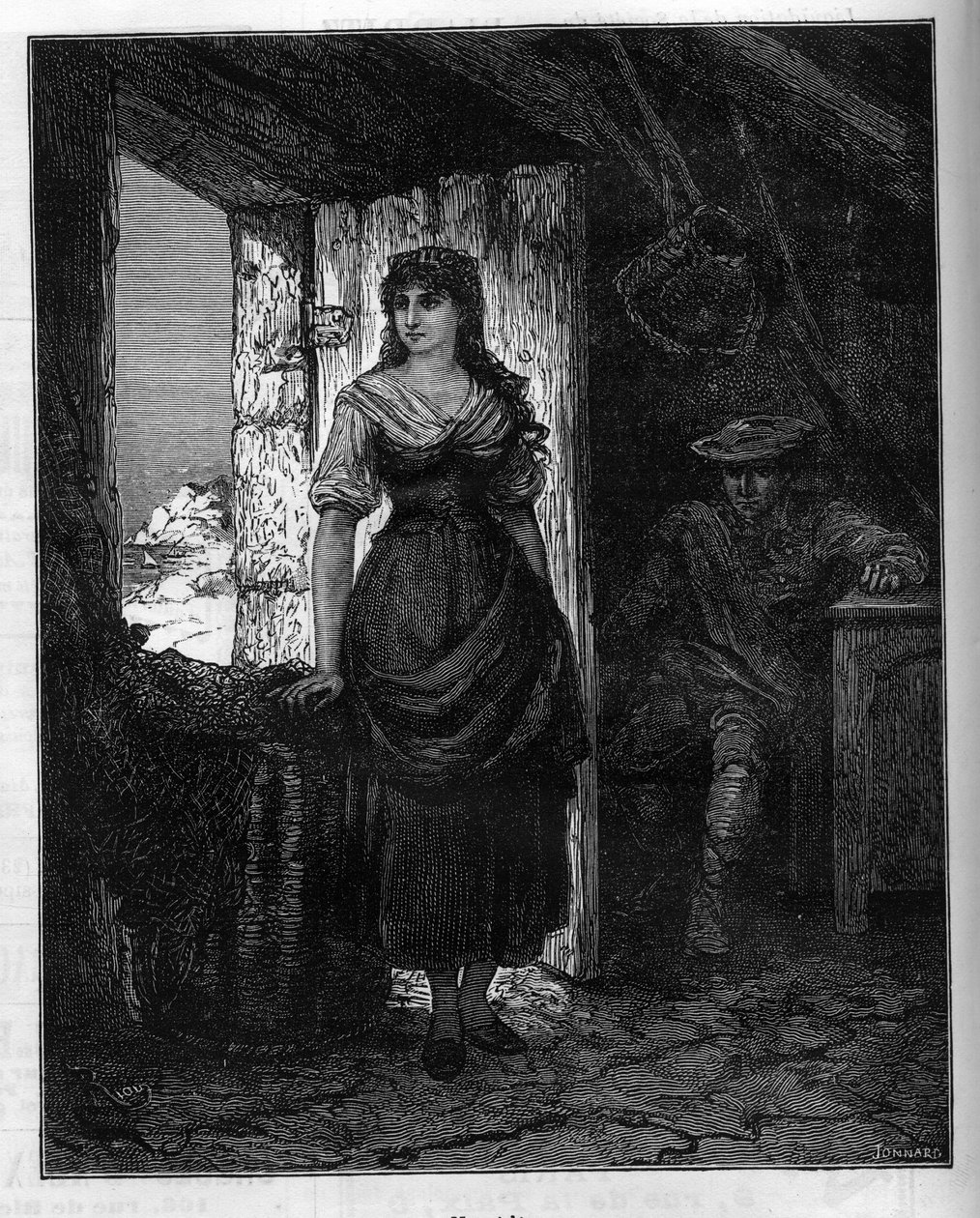 Portrét Mercedes, postava z románu „Hrabě Montecristo“ (Monte Cristo nebo Monte Cristo) od Alexandra Dumase (1802-1870). Rytina v „“ Le Monde Illustré“, 30. ledna od French School