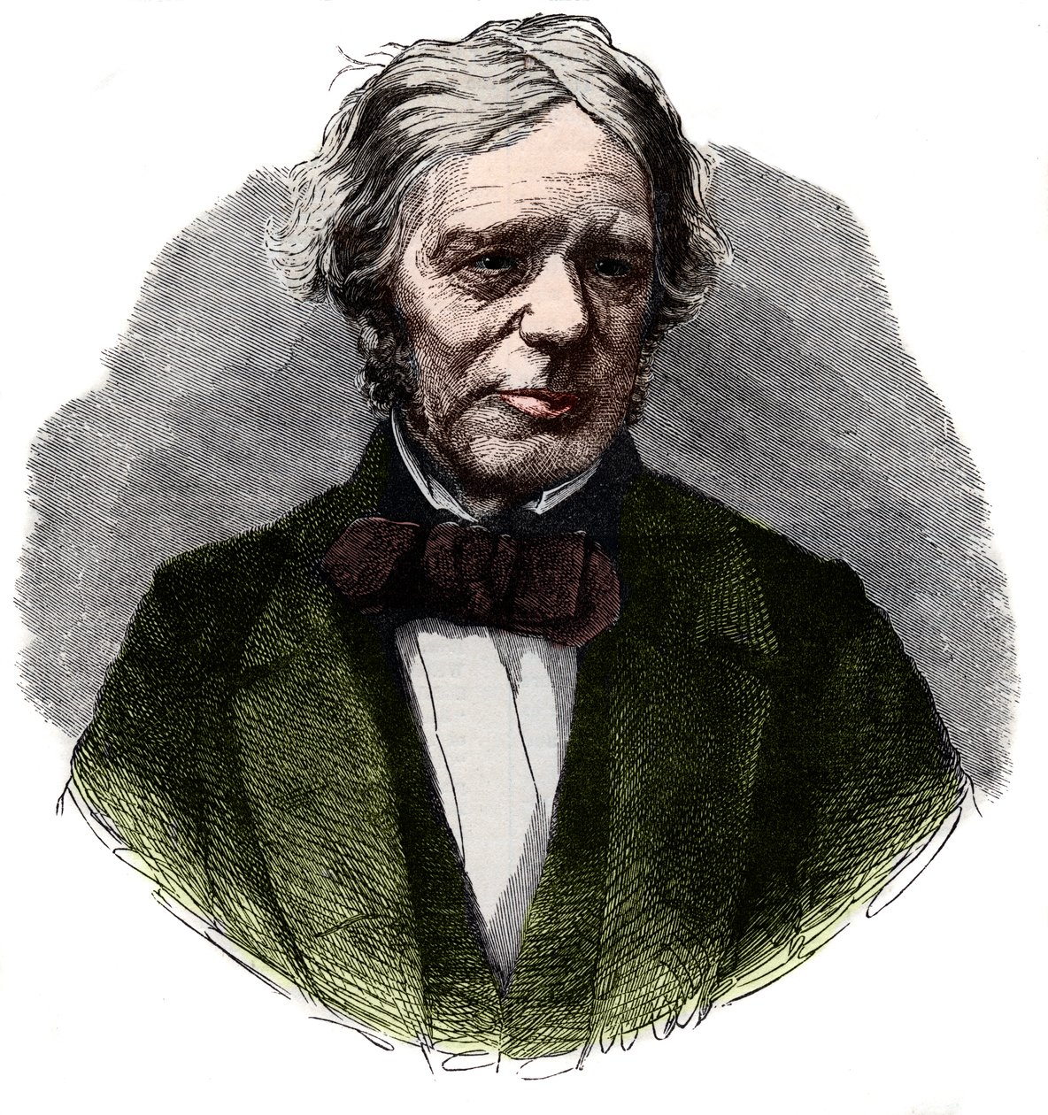 Portrét Michaela Faradaya (1791-1867), anglického chemika a fyzika. od French School