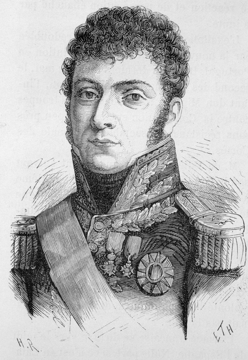 Portrét Molitora, maršála Francie (1770 - 1849) - v „“L’Histoire de France““ od Henriho Martina od French School