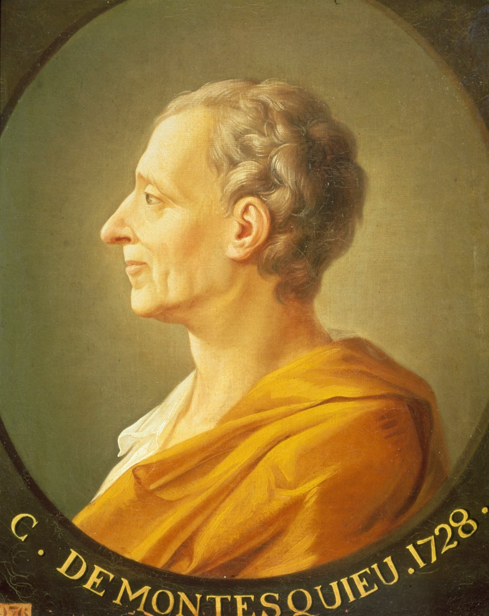 Portrét Montesquieua (1689 - 1755) v medailonu od French School