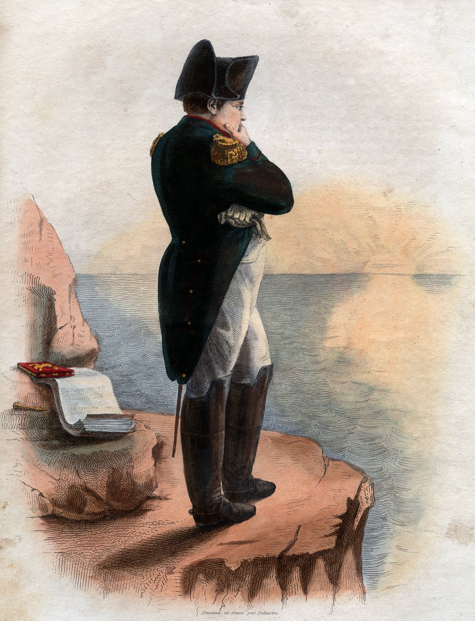 Portrét Napoleona I. (1769-1821) na ostrově Svatá Helena. od French School