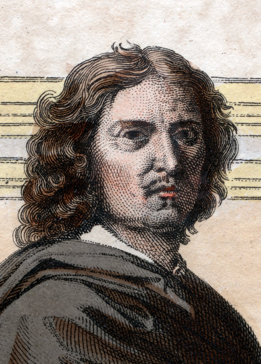 Portrét Nicolase Poussina (1594-1665), francouzského malíře. od French School