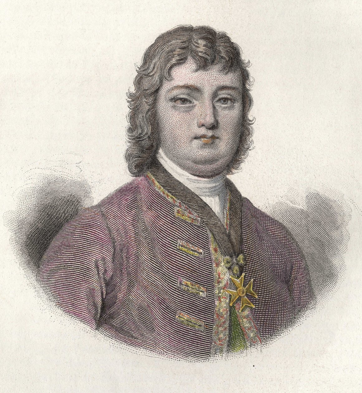 Portrét Nicolase Roze dit le Chevalier Roze (1675-1733), francouzského vojenského a místodržícího, in "Portraits des Hommes Useful". od French School
