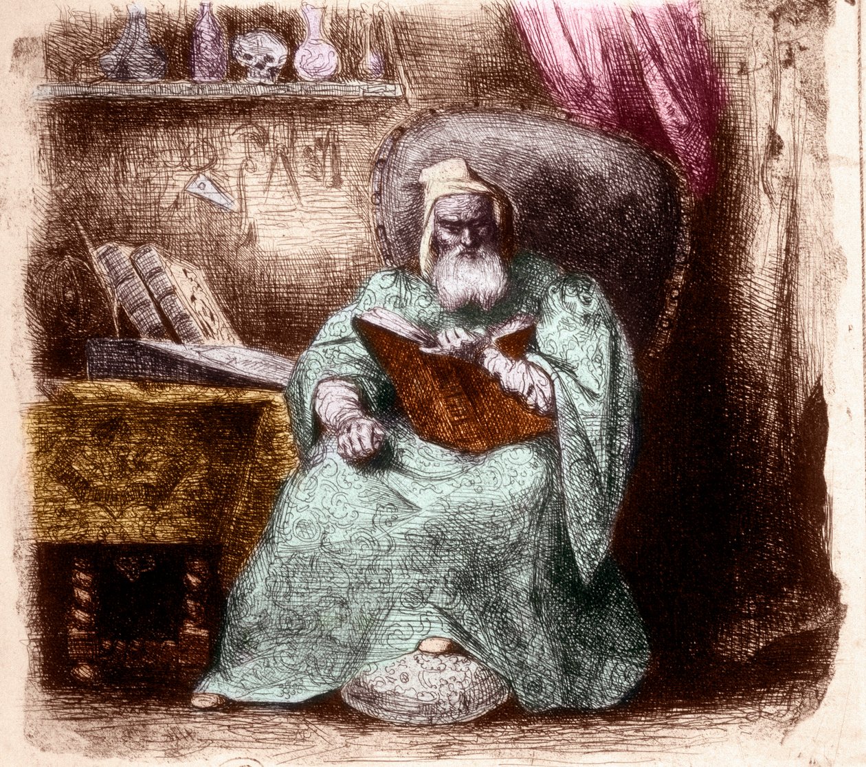 Portrét Nostradama, Michel de Notre Dame (rytina) od French School