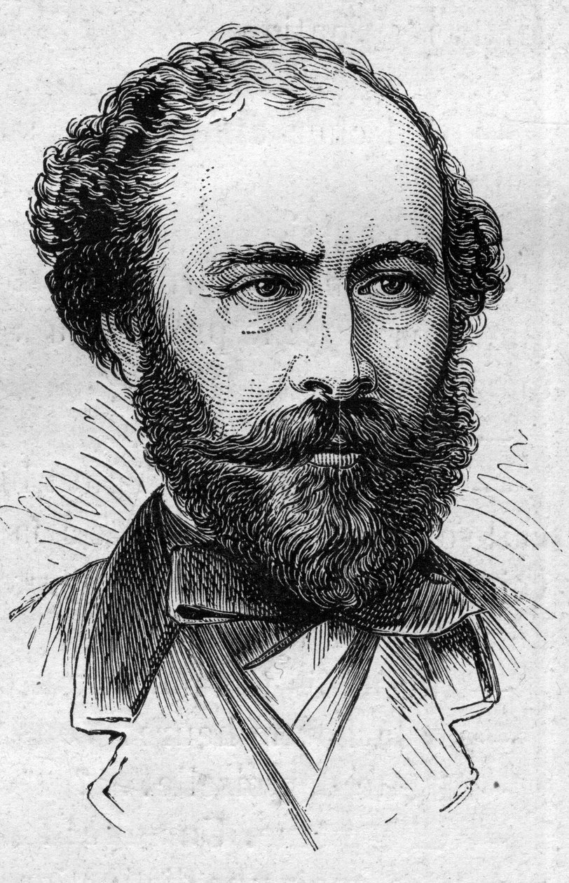 Portrét Octave Feuilleta (1821-1890), francouzského romanopisce, dramatika a akademika. Rytina v „“ Le Monde Illustré““ č. 883 ze 14. března 1874. od French School