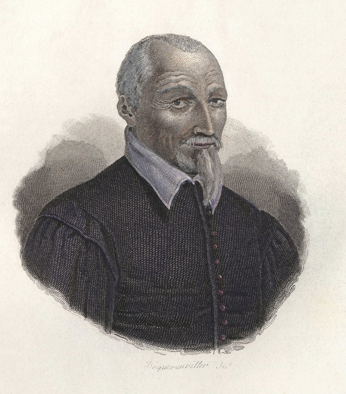 Portrét Oliviera de Serres (1539-1619), francouzského agronoma. v "" Portréty užitečných mužů " od French School