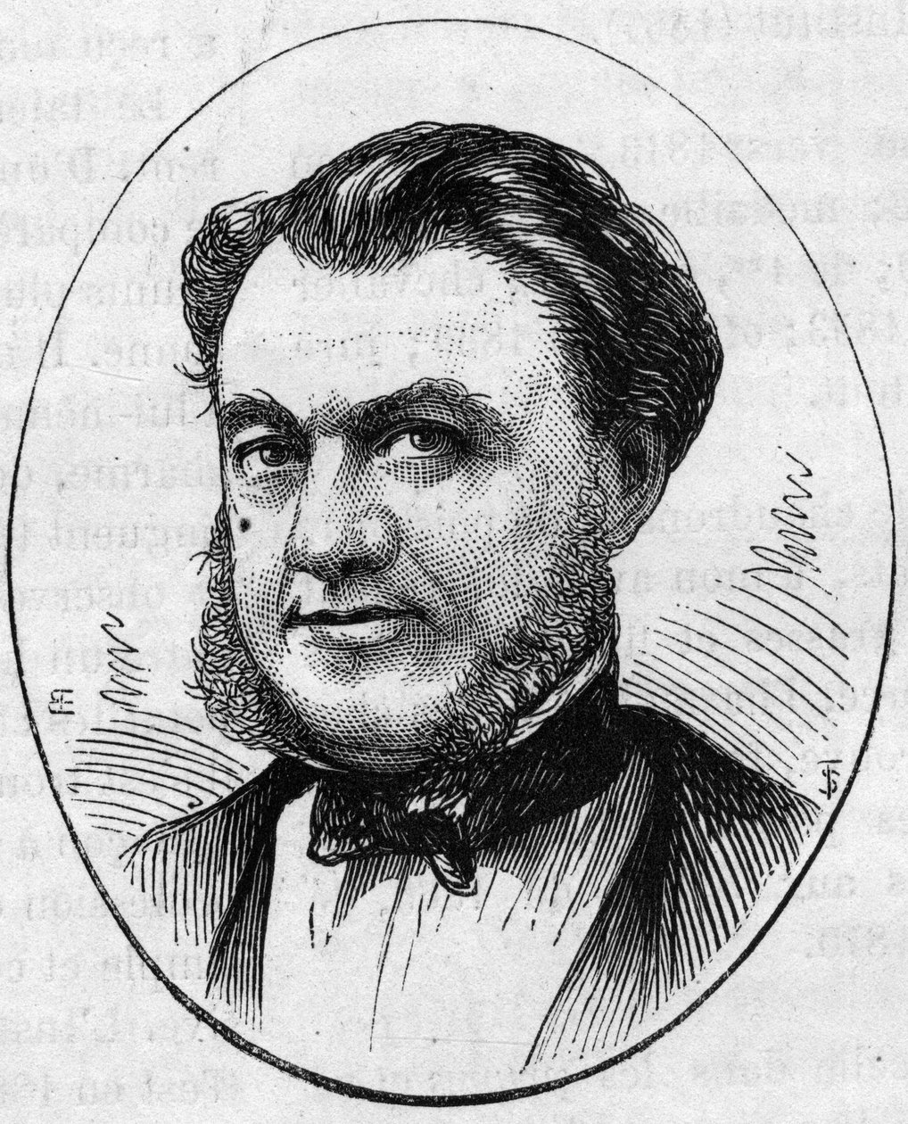 Portrét Paula Abadieho (1812-1884), francouzského architekta. Rytina v „“ Le Monde Illustré““ č. 890 ze dne 2. května 1874. od French School