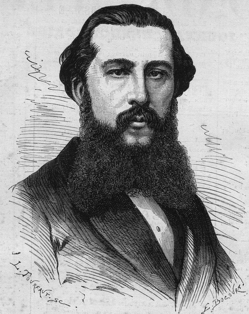 Portrét Paula Soleilleta (1842-1886), francouzského cestovatele. Rytina v „“ Le Monde Illustré““ č. 1118 z 31. srpna 1878. od French School