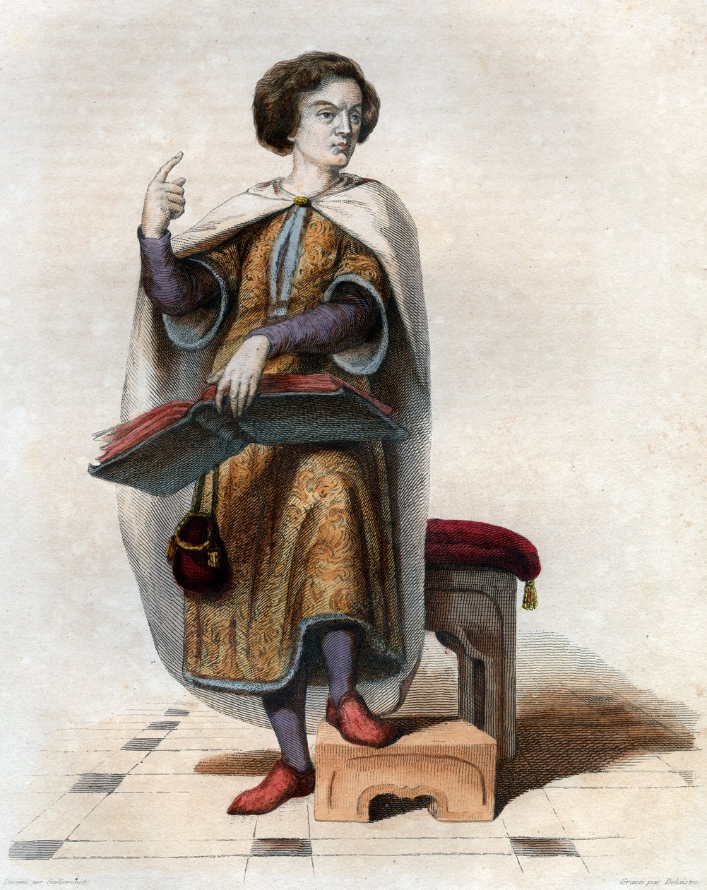 Portrét Petera Abelarda (Pierre Abailard) (Pierre Abeilard) (1079-1142), francouzského scholastického filozofa, teologa a logika. od French School