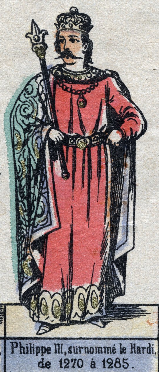 Portrét Filipa III. z Francie, známého jako Filip Hardi (1245-1285) (dynastie Kapetovců). Ilustrace z konce 19. století. od French School