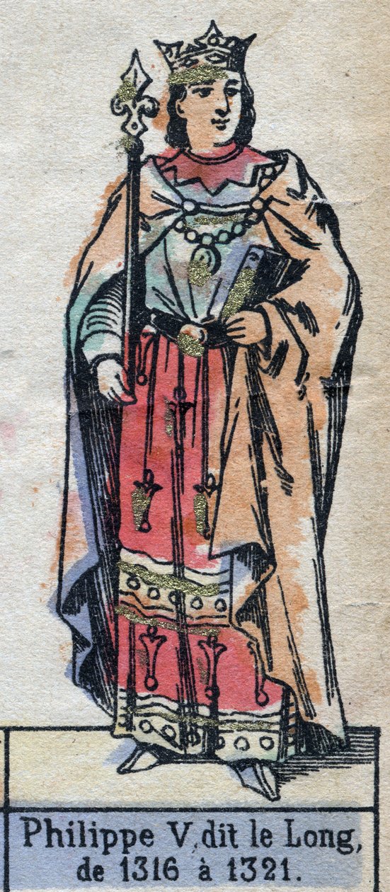 Portrét Filipa V. z Francie, dit Philippe le Long (1291-1322) (dynastie Kapetovců). Ilustrace z konce 19. století. od French School