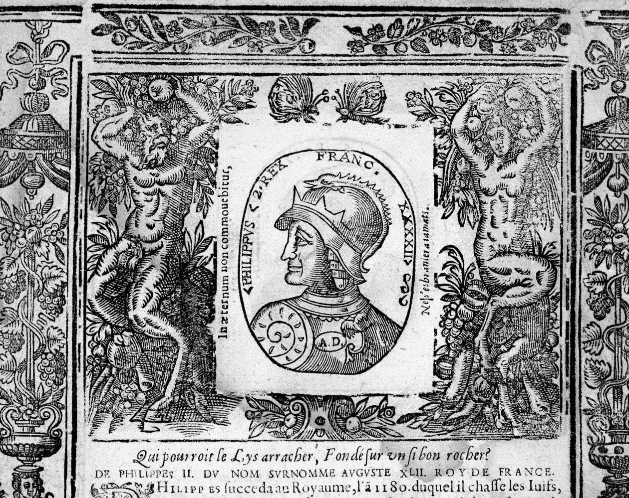 Portrét Philippe Auguste - rytina od French School