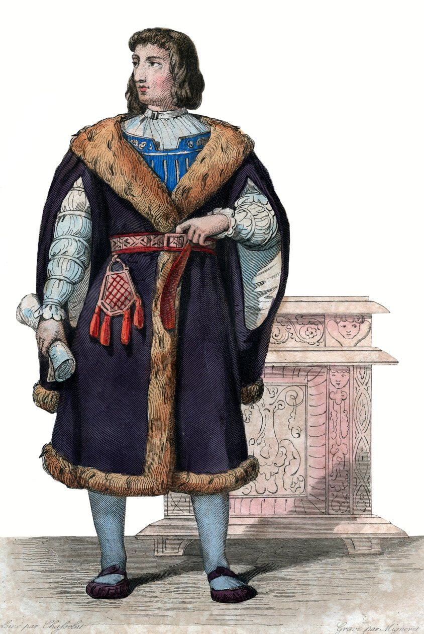 Portrét Philippe de Commines (Commynes nebo Comines) (1447-1511), francouzský spisovatel a diplomat. od French School