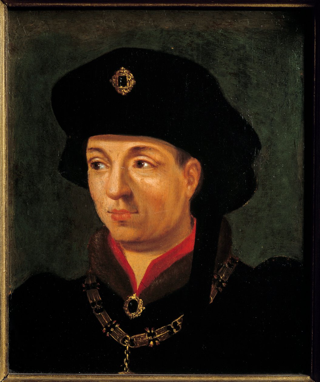 Portrét Filipa Dobrého, vévody burgundského (1396-1463) Obraz francouzské školy. Slunce 16. století. 0,2x0,15 m versailles, zámecké muzeum od French School