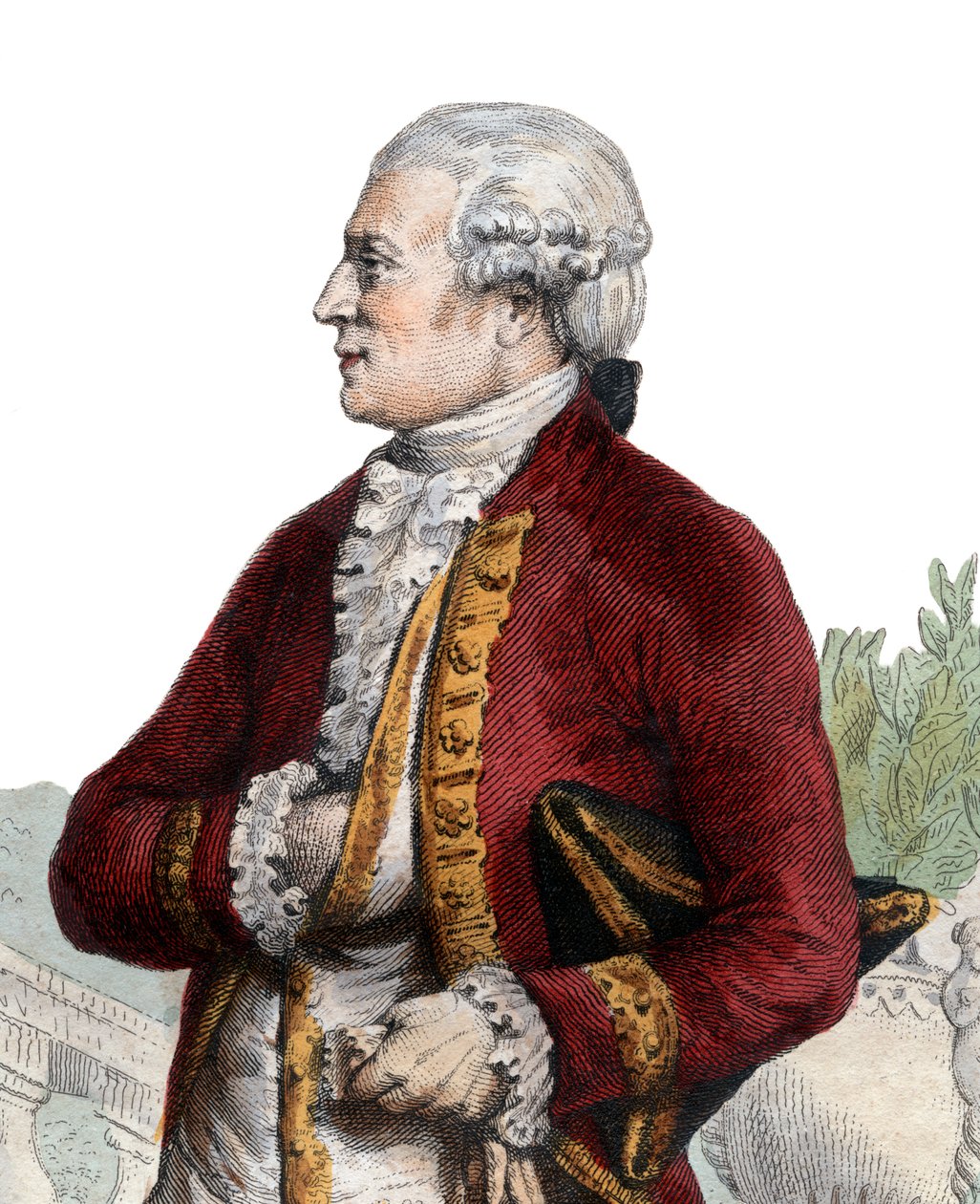 Portrét Pierra Augustina Carona de Beaumarchais (1732-1799), francouzského hodináře, vynálezce, hudebníka, diplomata a spisovatele. od French School