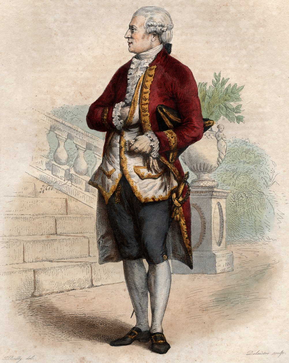 Portrét Pierra Augustina Carona de Beaumarchais (1732-1799), francouzského hodináře, vynálezce, hudebníka, diplomata a spisovatele. od French School