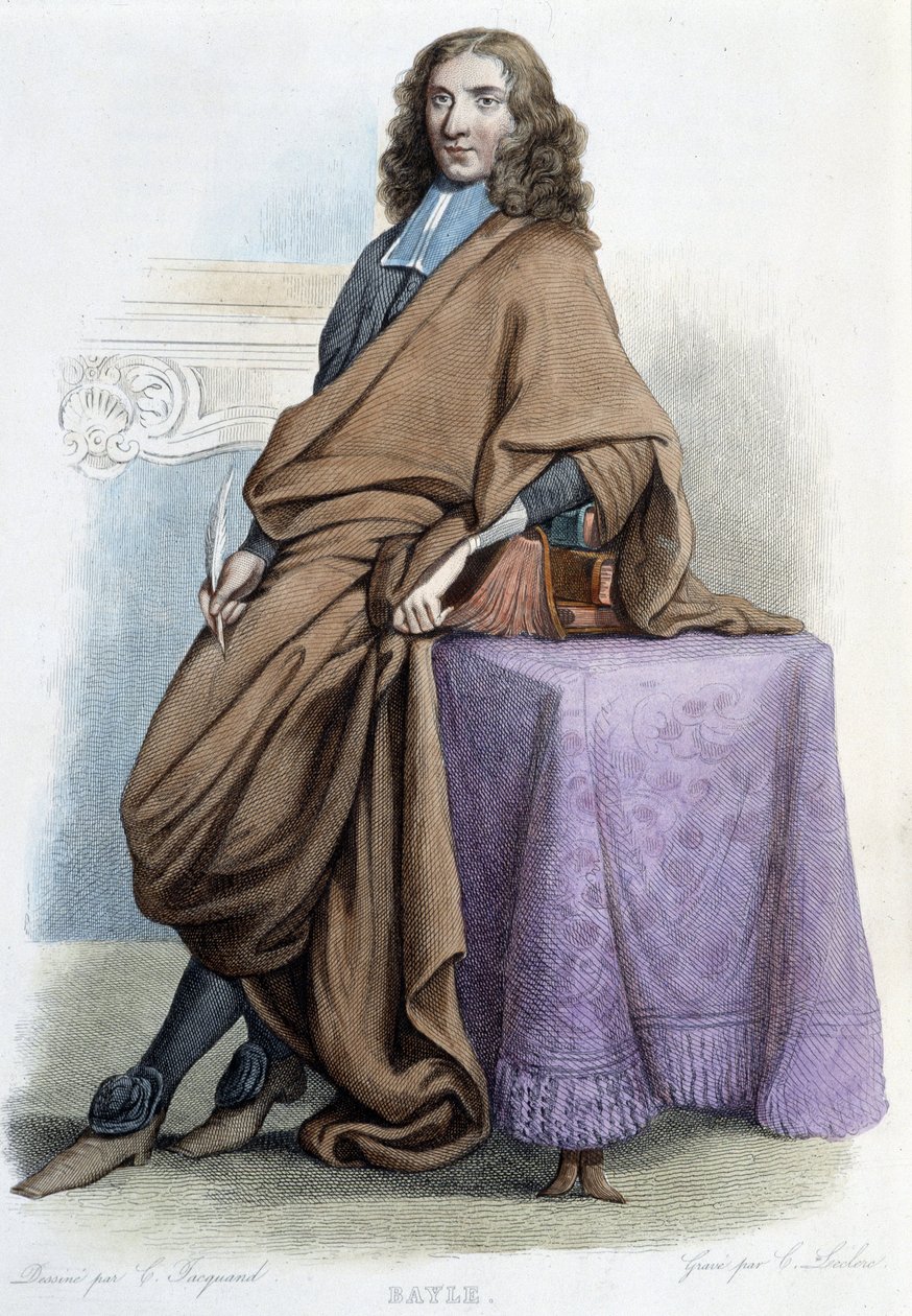 Portrét Pierra Baylea, francouzského filozofa a spisovatele (1647-1706) - v „“Le Plutarque francais“ od Mennecheta od French School