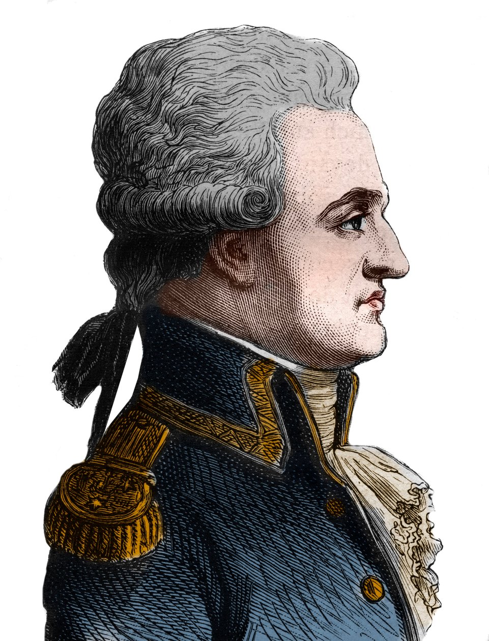 Portrét Pierra Charlese de Villeneuve, francouzský admirál (1763-1806), začal bitvu u Trafalgaru, která byla katastrofou, a po sebevraždě - v „Dějinách Francie“ od Henriho Martina od French School