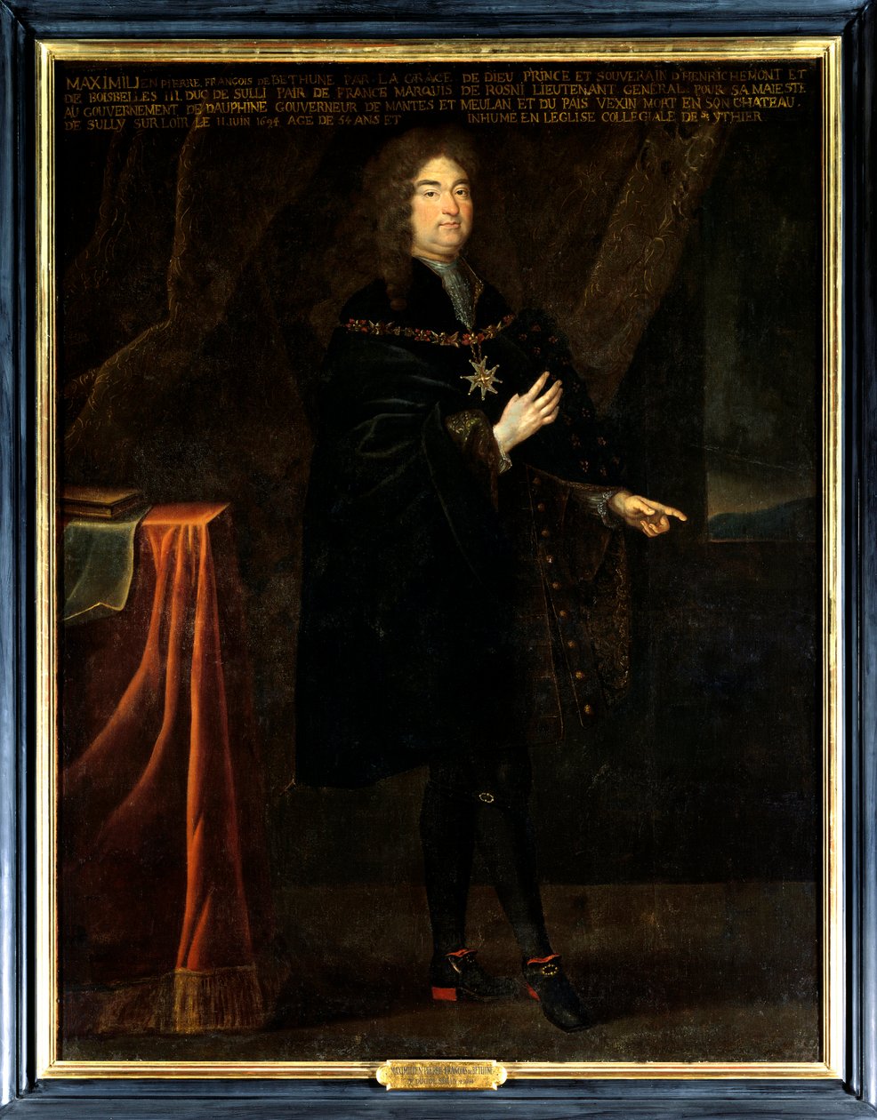 Portrét Pierra Francoise Maxmiliána IV z Bethune, třetího vévody ze Sully (1640-1694). Má na náhrdelníku insignie Řádu Ducha svatého (Řád Ducha svatého). Anonymní obraz 17. století. Olej na plátně. Povinná zmínka: od French School