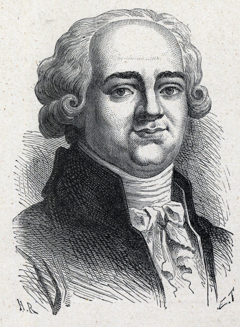 Portrét Pierra Louise Manuela, francouzského politika (1751-1793), zástupce Seiny na Národním shromáždění. Rytina z roku 1889. Soukromá sbírka. od French School