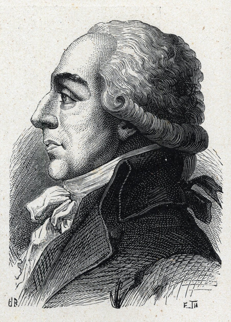 Portrét Pierra Louise Roederera (1754-1835) francouzského právníka a politika. Rytina z roku 1889. Soukromá sbírka. od French School