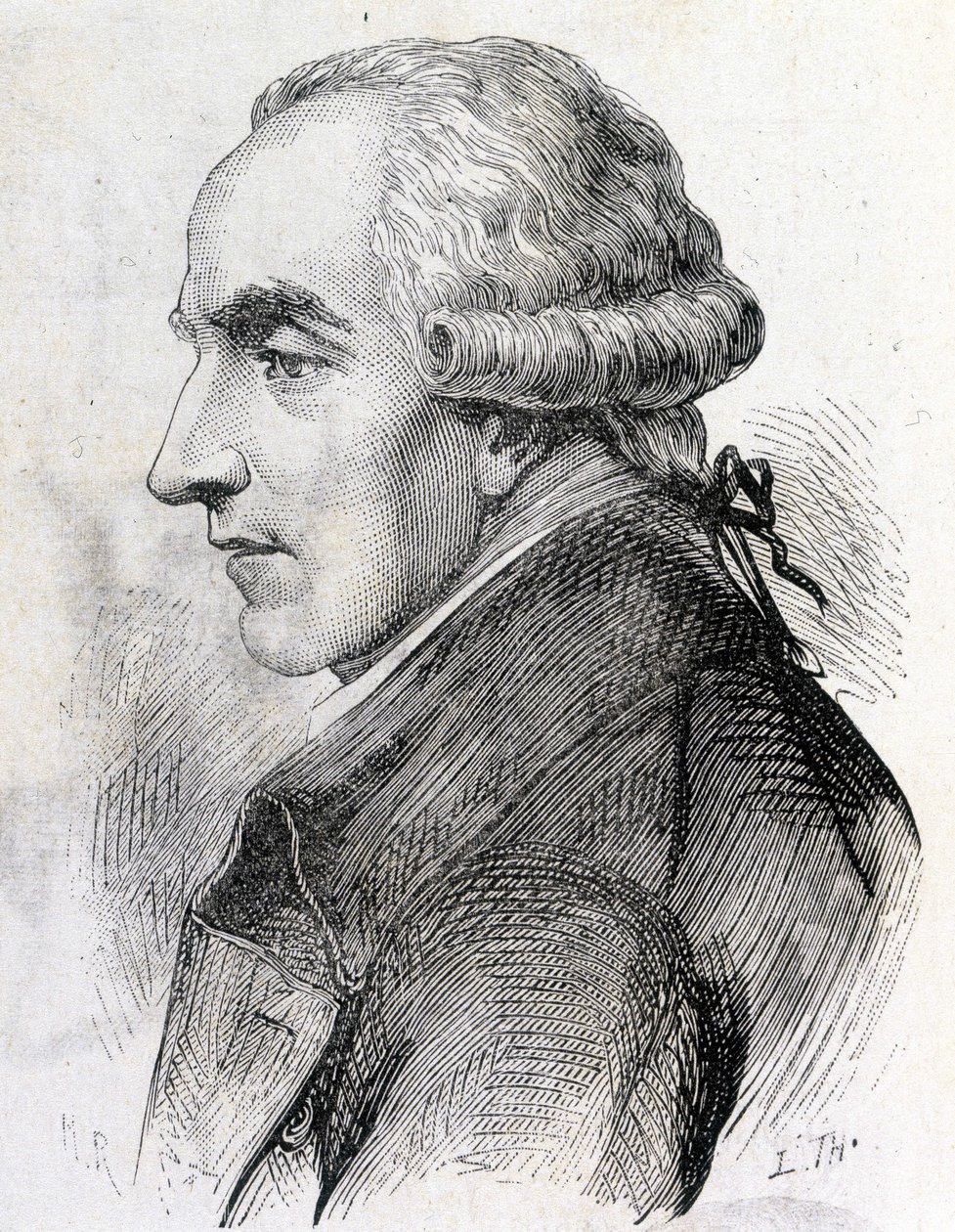 Portrét Pierra Simona de Laplace (1747 - 1827), francouzského astronoma, matematika a fyzika - v „Album de la Science; věhlasní vědci; Velké objevy “”” 1896. od French School