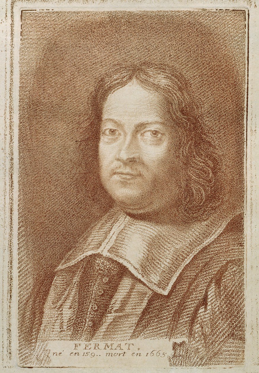 Portrét Pierra de Fermat (1601-1665) z Histoire des Mathematiciens od Alexandra Saveriena, polovina 18. století od French School