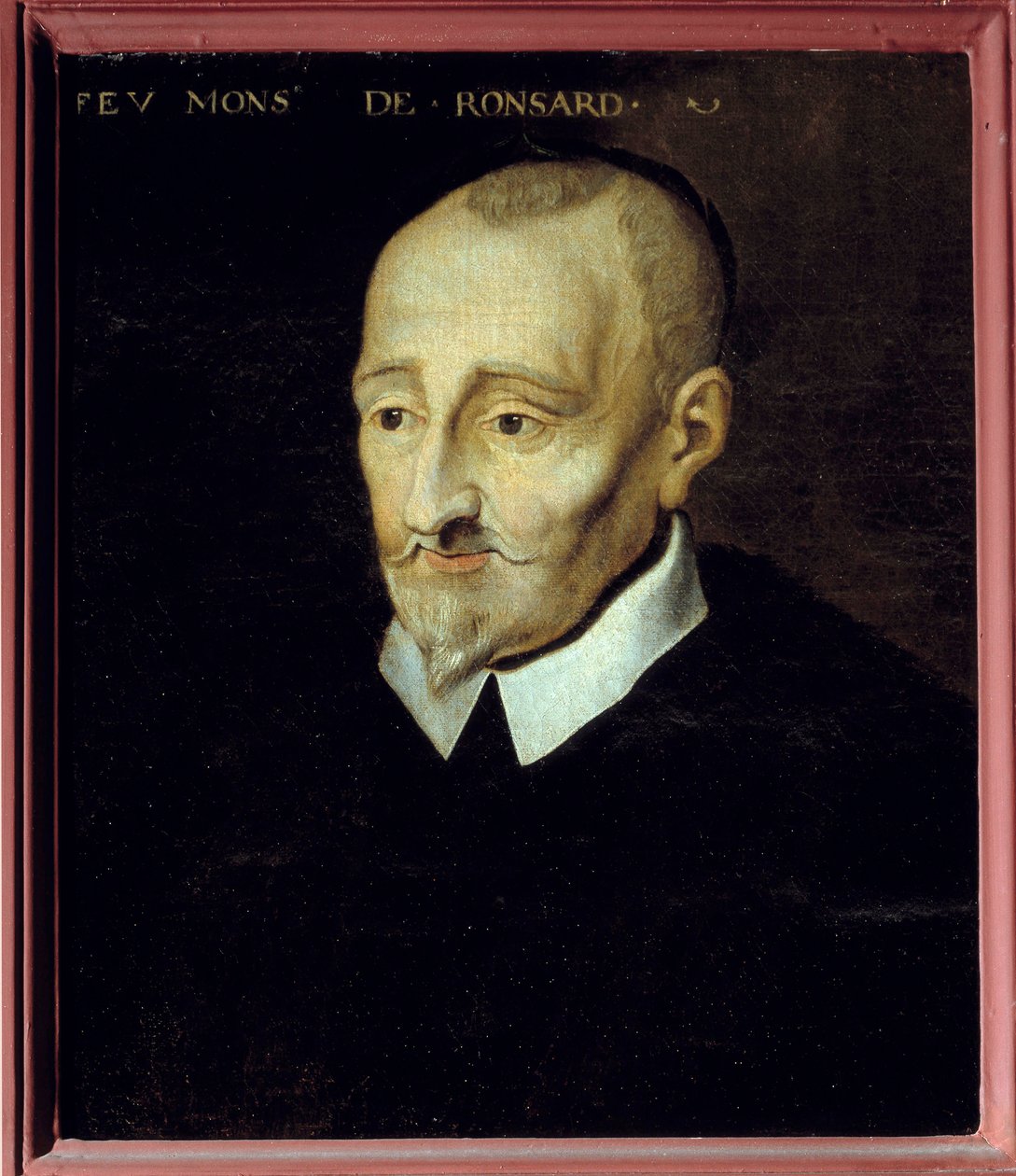 Portrét Pierra de Ronsarda (1524-1585), francouzského básníka, anonymního malířství 18. století. Muzeum Blois. od French School