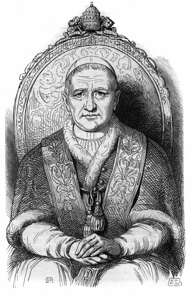 Portrét papeže Gregoire XVI (Bartolomeo Alberto Cappellari Pape pod jménem Gregorius XVI nebo Gregorio XVI od French School