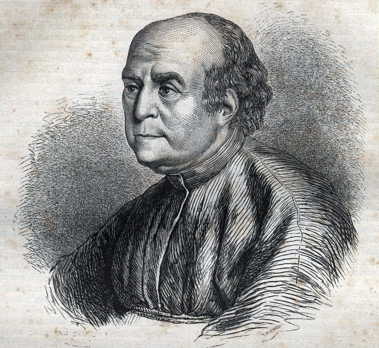 Portrét papeže Mikuláše V. (1398-1455) Rytina do „Historie papežů“ (...) Zločiny královny, krále a císařů v průběhu staletí“ od Maurice Lachatre od French School