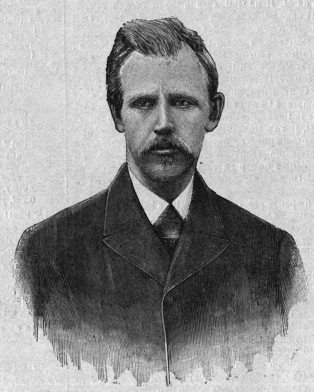 Portrét portrétu Fridtjofa Nansena (1861-1930), norského cestovatele. Rytina v „La gazette du dimanche“ z 5. března od French School