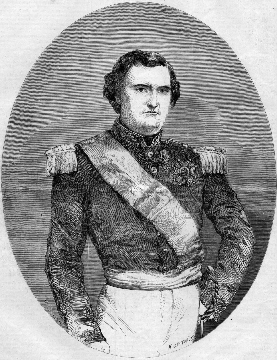 Portrét prince Napoleona Josepha Charlese Paula Bonaparte (1822-1891). Rytina v „“ Le Monde Illustré““ č. 94 z 29. ledna 1859. od French School
