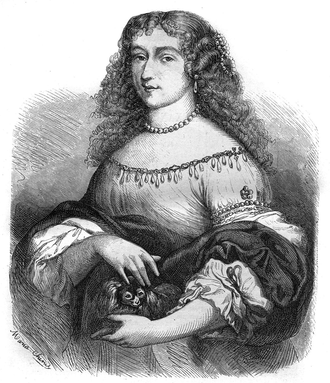 Portrét švédské královny Kristiny (Kristina Vasa od French School