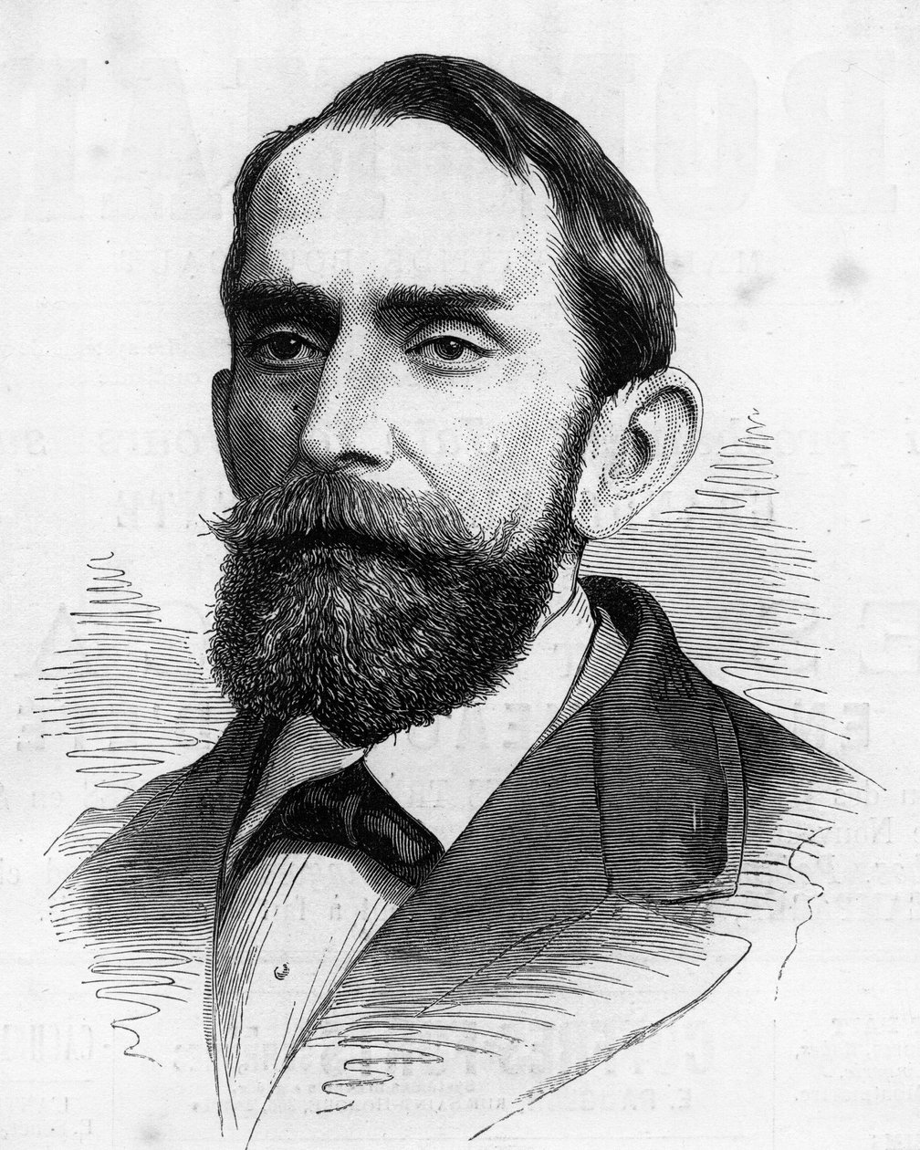 Portrét Rafaela Wenceslaa Nuneze Moleda (1825-1894), prezidenta Kolumbie. Rytina do „“ The Illustrated World““ č. 1210 z 5. června od French School