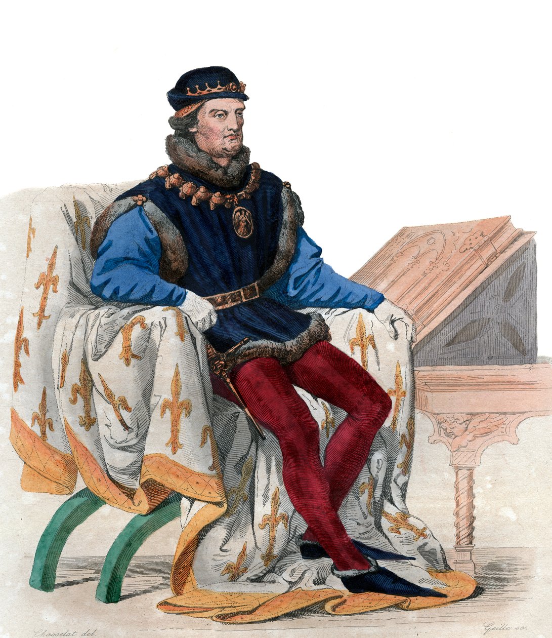 Portrét René z Anjou, také známý jako král René I. Neapolský (1409-1480). od French School