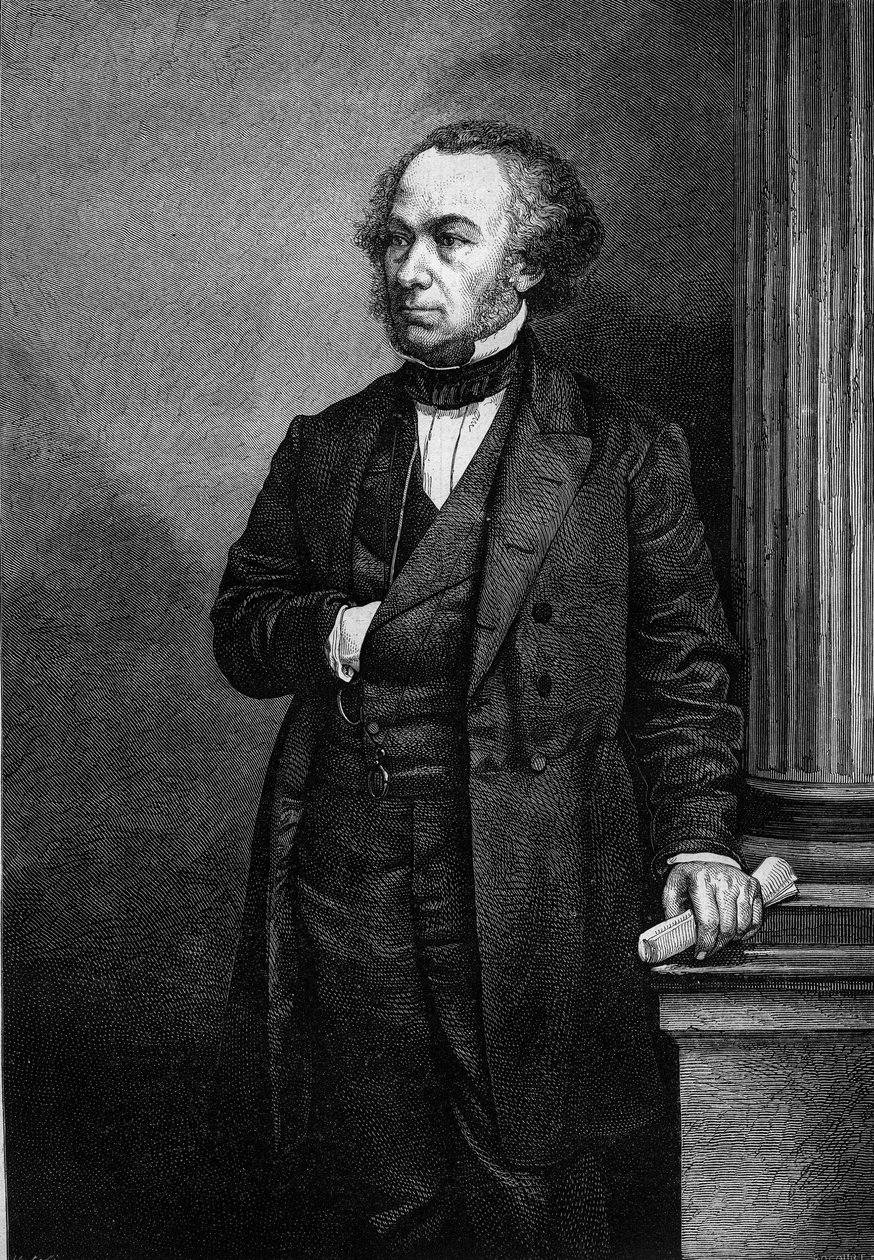 Portrét Richarda Cobdena (1804-1865), anglického průmyslníka a politika. Gravírování do „“Le Magasin malebné““ od French School