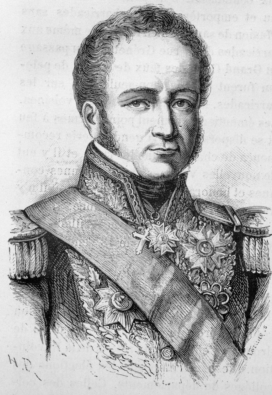 Portrét Rignyho, francouzského admirála (1782 - 1835) - v "" L