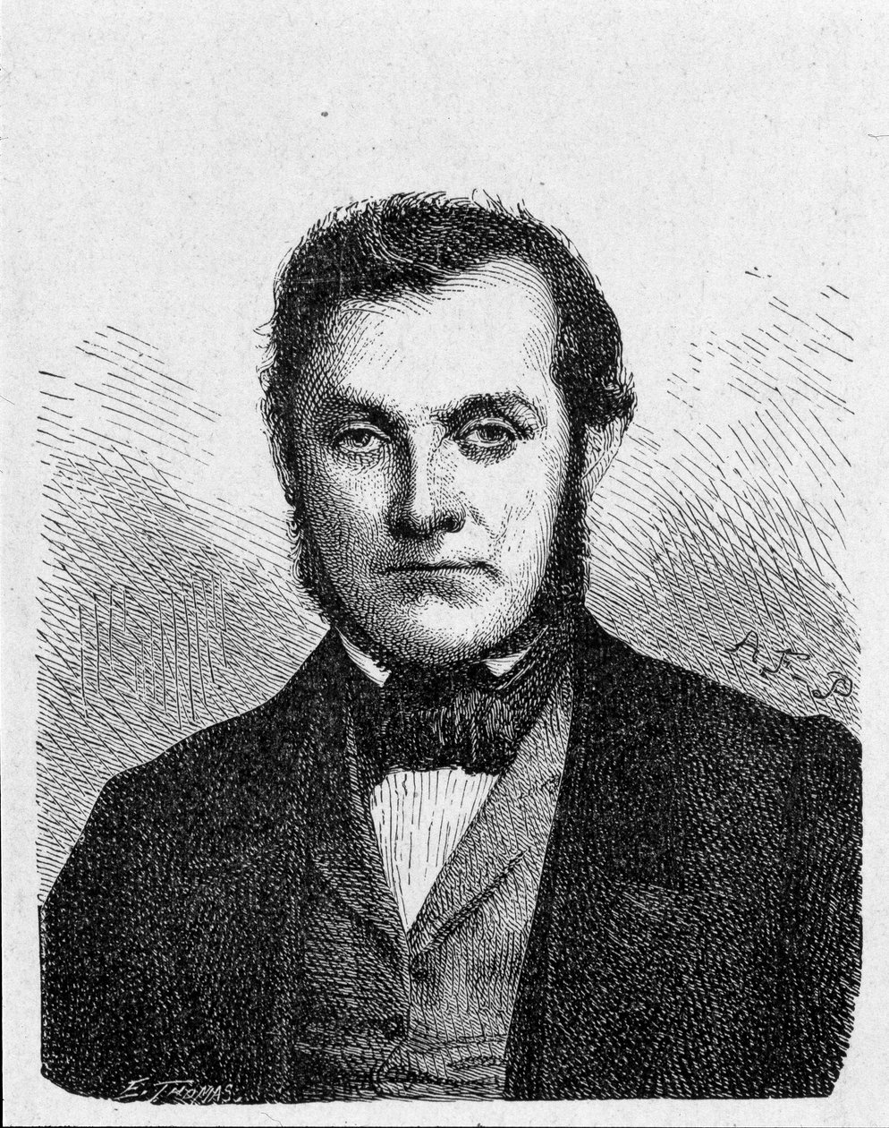 Portrét Roberta Wilhelma Bunsena (1811 - 1899). Německý chemik.- v „“ Album of Science; věhlasní vědci; Velké objevy “”” 1896. od French School