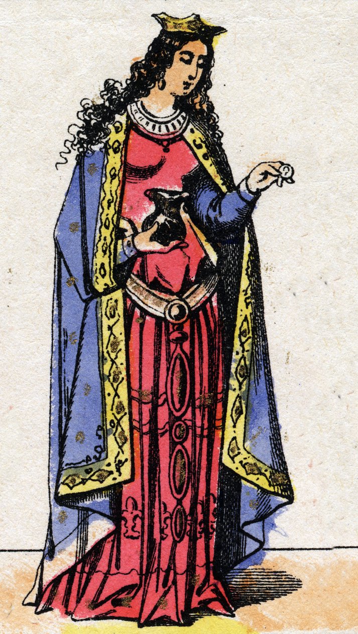 Portrét SVATÉ BATHILDY Francouzská královna (zemřela 680) manželka Chlodvíka II. od French School