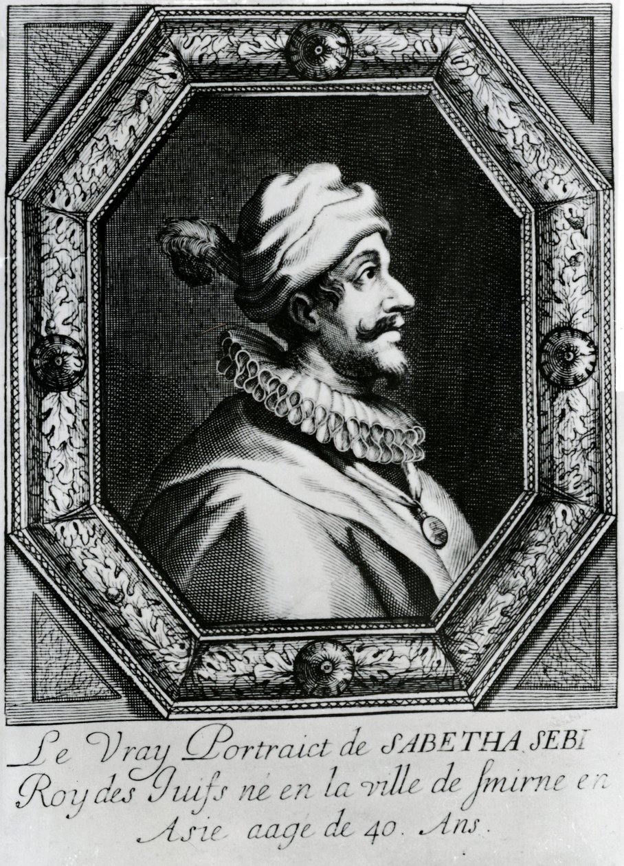Portrét Sabbatai Zevi [1626 – 1676], kolem 1666 od French School