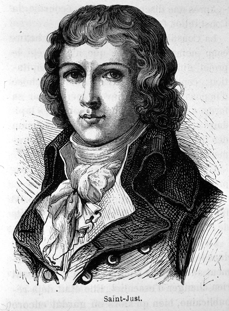 Portrét Saint-Just (1767 - 1794) - v „Dějinách Francie““ od Henriho Martina od French School