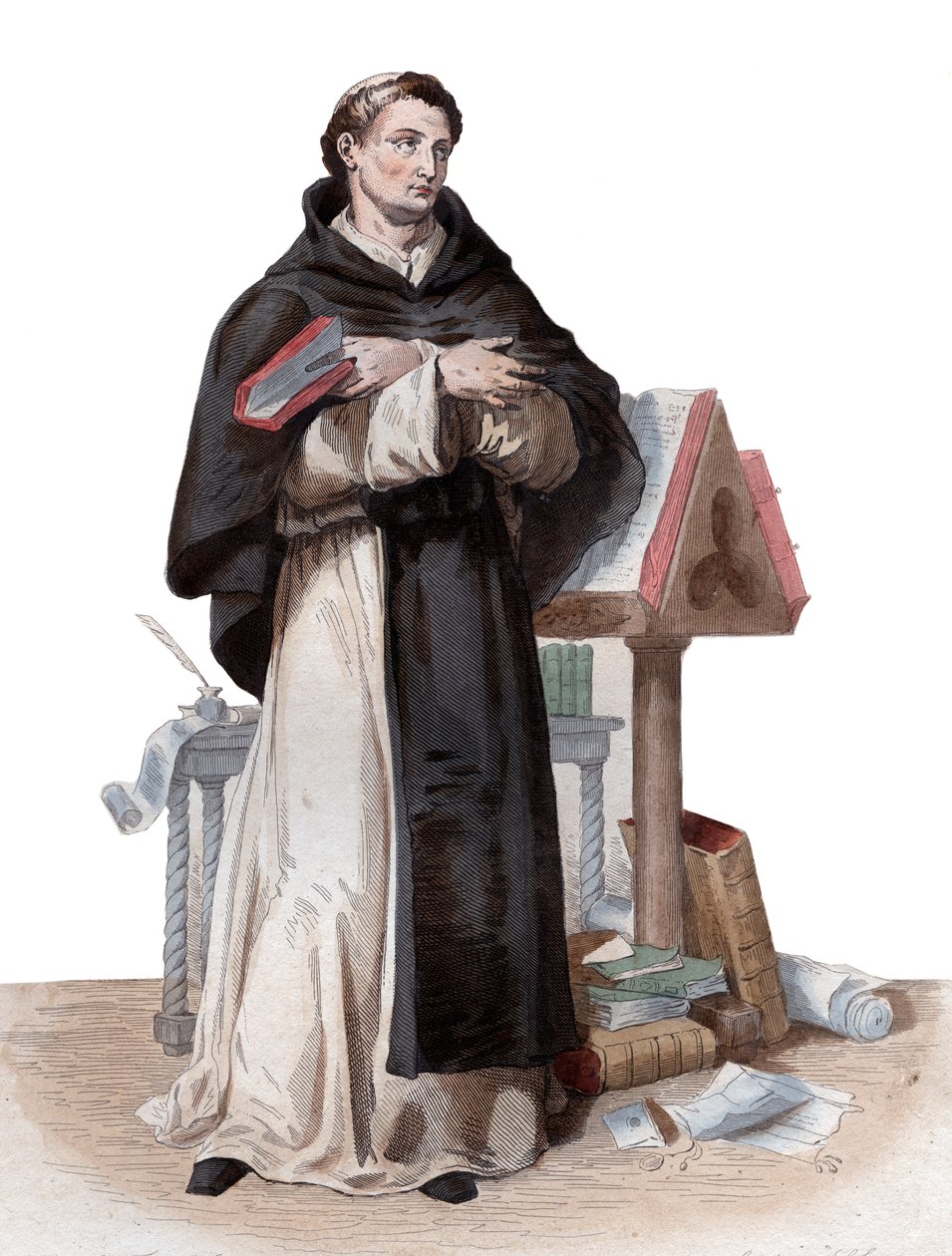 Portrét svatého Bernarda de Clairvaux (1090-1153), francouzského opata a stavitele reformujícího se cisterciáckého řádu. od French School