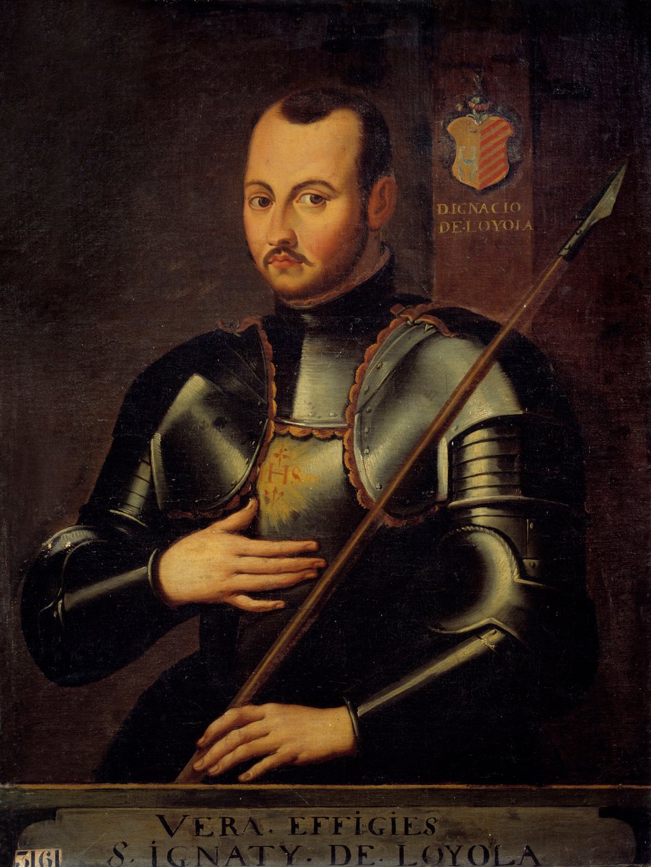 Portrét svatého Ignáce z Loyoly (1491-1556), zakladatele řádu jezuitů. Anonymní obraz francouzské školy od French School