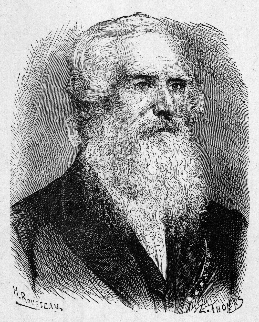 Portrét Samuela Morse (1791 - 1872), amerického malíře a fyzika - v „“ Album of Science; věhlasní vědci; Velké objevy “”” 1896. od French School