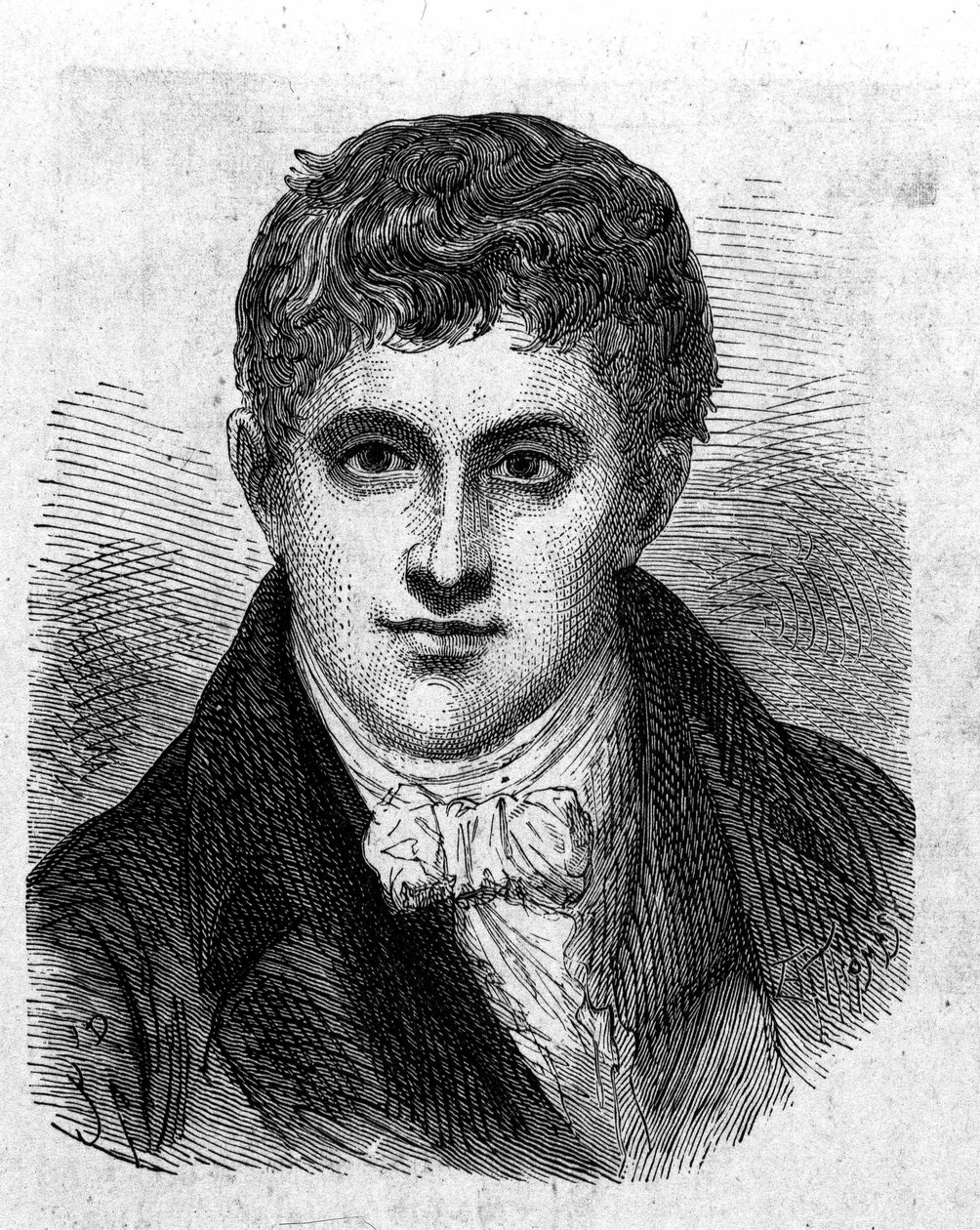 Portrét sira Humphryho Davyho (1778 - 1829), britského chemika a fyzika - v „“ Album of Science; věhlasní vědci; Velké objevy “”” 1896. od French School