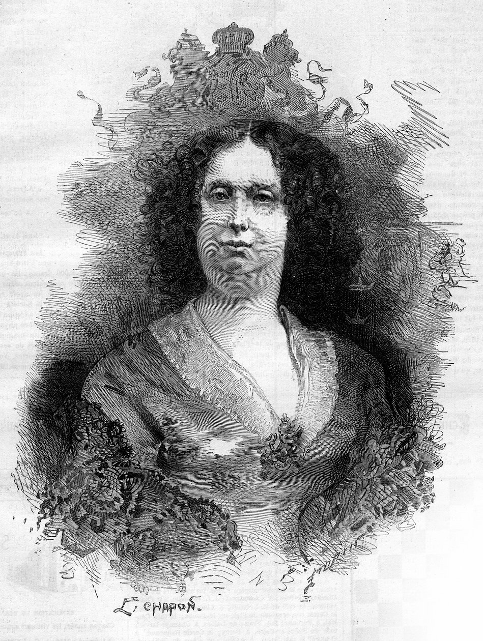 Portrét Sophie Frederique Mathilde z Württemberska (1818-1877), královny Holandska. Rytina v „“ Le Monde Illustré““ č. 1053 ze dne 16. června 1877. od French School
