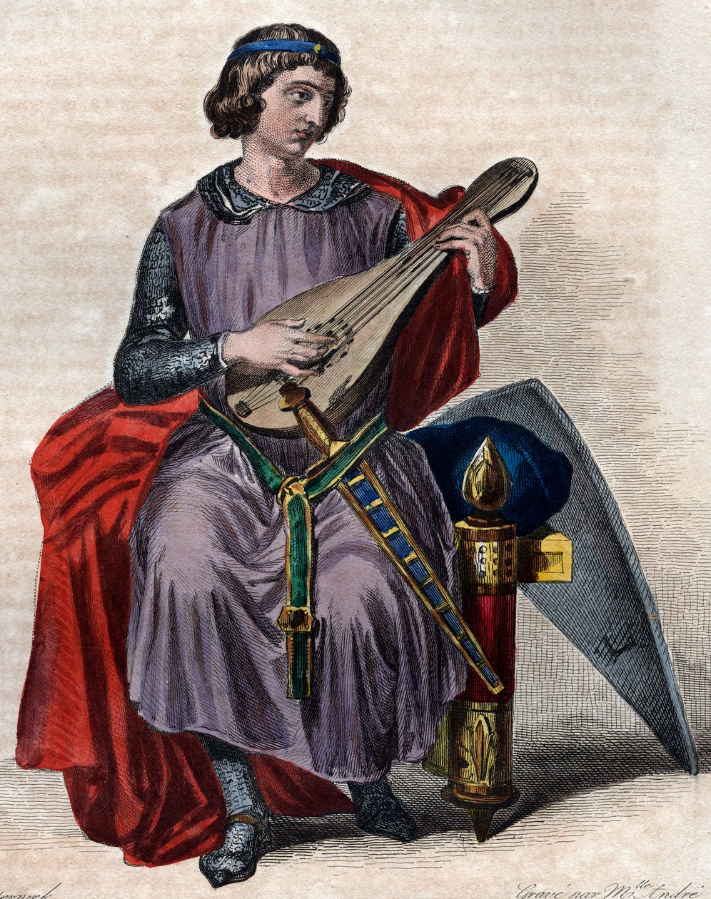 Portrét Theobalda I. (1201-1253), hraběte ze Champagne (jako Theobald IV.) od narození a krále Navarry od roku 1234. od French School